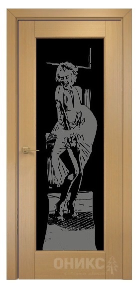Дверь Оникс модель Техно цвет Анегри триплекс черный пескоструй-15