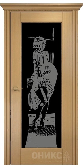 Дверь Оникс модель Техно цвет Анегри триплекс черный пескоструй-15
