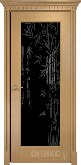 Дверь Оникс модель Техно цвет Анегри триплекс черный пескоструй-8