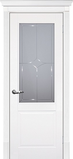Дверь Текона Смальта-Белла 15 RAL 9003 стекло