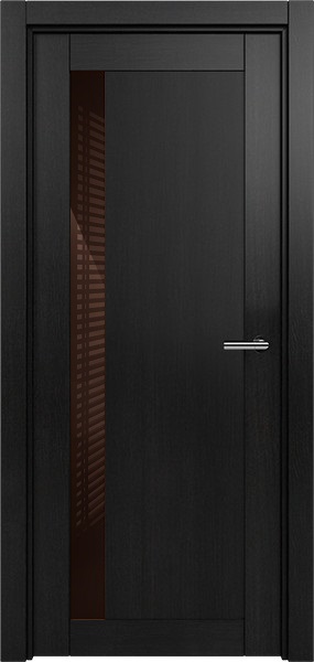 Дверь Status Estetica модель 821 Дуб чёрный стекло лакобель коричневый