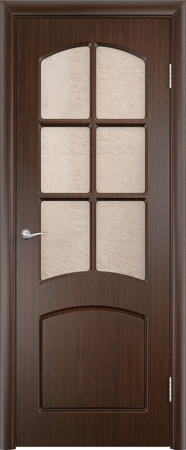 Дверь Верда модель Кэрол ПВХ Венге стекло