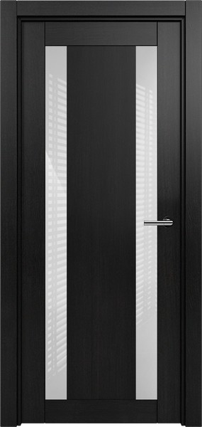 Дверь Status Estetica модель 822 Дуб чёрный стекло лакобель белый