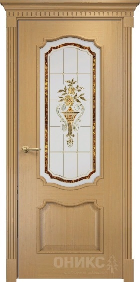 Дверь Оникс модель Венеция цвет Анегри стекло заливной витраж №1