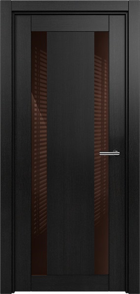 Дверь Status Estetica модель 822 Дуб чёрный стекло лакобель коричневый