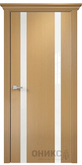 Дверь Оникс модель Верона-2 цвет Анегри триплекс белый