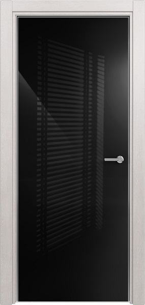 Дверь Status Favorite модель 704 Дуб белый стекло лакобель чёрный