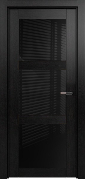 Дверь Status Estetica модель 833 Дуб чёрный стекло лакобель чёрный