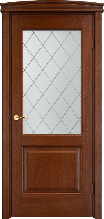 Дверь Массив Ольхи модель Ол13 цвет Коньяк стекло