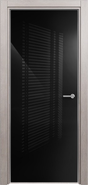 Дверь Status Favorite модель 704 Дуб серый стекло лакобель чёрный