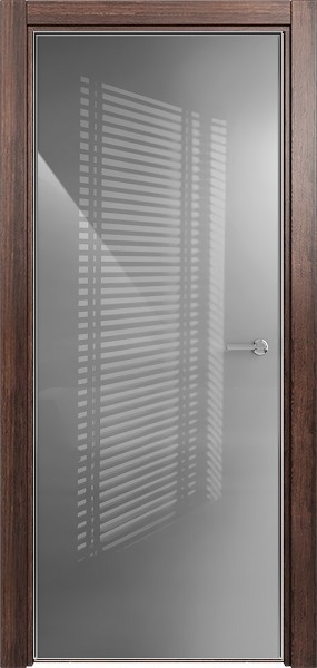 Дверь Status Favorite модель 704 Орех стекло лакобель серый
