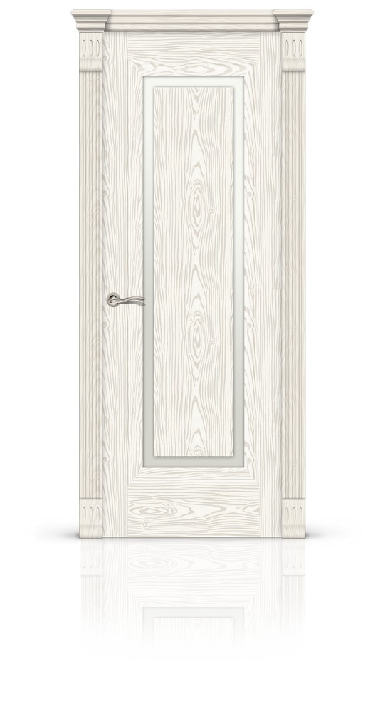 Дверь СитиДорс модель Элеганс-5 цвет Ясень белый триплекс белый
