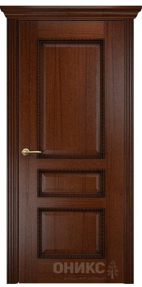 Дверь Оникс модель Версаль с декором цвет Красное дерево патина черная