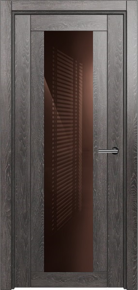Дверь Status Estetica модель 823 Дуб патина стекло лакобель коричневый