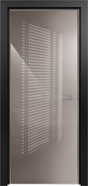 Дверь Status Favorite модель 704 Дуб чёрный стекло лакобель капучино