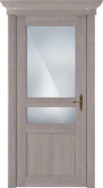 Дверь Status Classic модель 533 Дуб серый стекло Сатинато белое