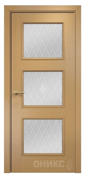 Дверь Оникс модель Милан цвет Анегри стекло гравировка Британия