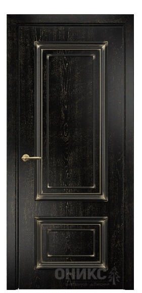 Дверь Оникс модель Мадрид цвет Эмаль черная патина золото