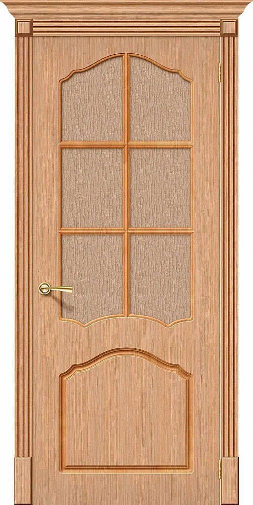 Дверь Браво модель Каролина цвет Дуб (Ф-01) Стекло Бронза