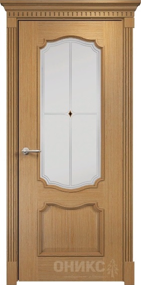 Дверь Оникс модель Венеция цвет Дуб стекло сатинат с фьюзингом