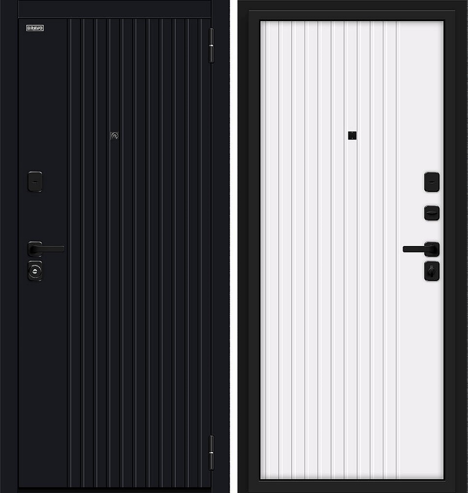 Входная Дверь модель Граффити-32/SBlack цвет Black Shell/White Pro
