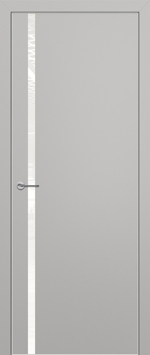 ZaDoor Квалитет модель K1 Alu цвет матовый серый стекло лакобель белый