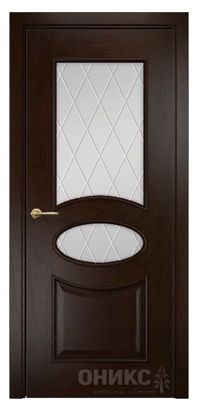Дверь Оникс модель Эллипс цвет Палисандр сатинат гравировка Ромб