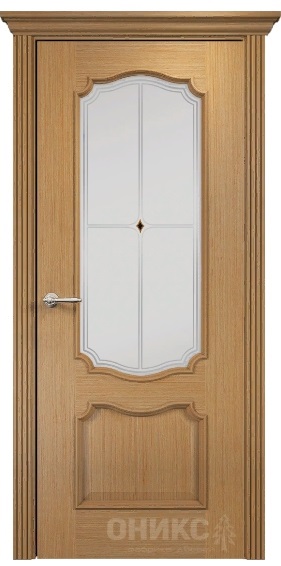 Дверь Оникс модель Венеция цвет Дуб стекло сатинат с фьюзингом