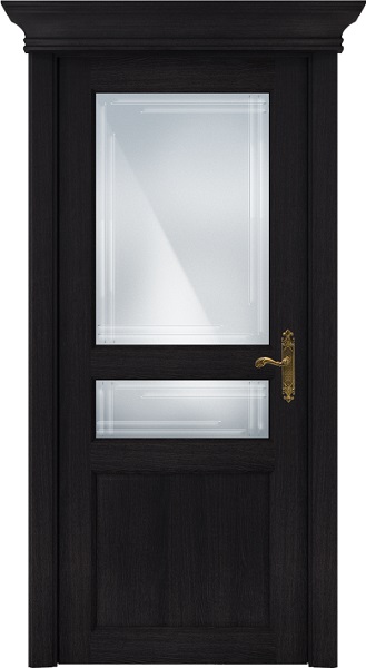 Дверь Status Classic модель 533 Дуб чёрный стекло Грань