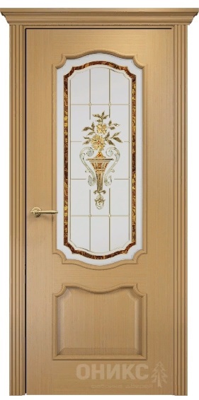 Дверь Оникс модель Венеция цвет Анегри стекло заливной витраж №1