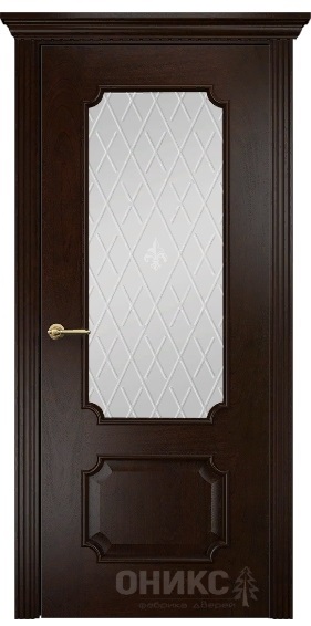 Дверь Оникс модель Палермо цвет Палисандр сатинат гравировка Британия