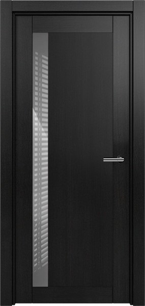 Дверь Status Estetica модель 821 Дуб чёрный стекло лакобель серый