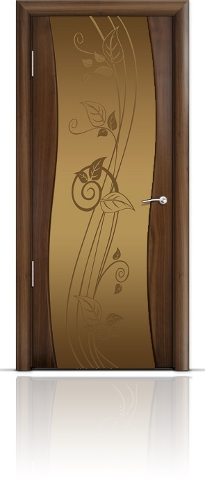 Дверь Мильяна Омега Американский орех триплекс бронзовый Нежность