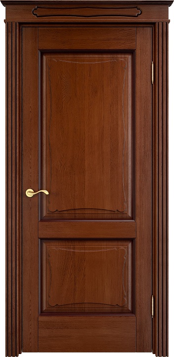 Дверь Массив Дуба модель Д6 цвет Коньяк+патина