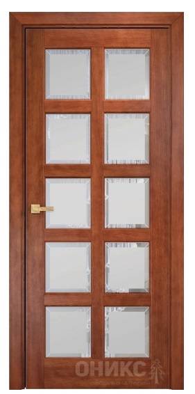 Дверь Оникс модель Вена-2 цвет Анегри тёмный сатинат с фацетом