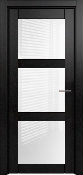 Дверь Status Estetica модель 833 Дуб чёрный стекло лакобель белый