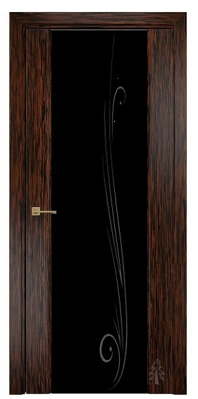 Дверь Оникс модель Престиж цвет Эбен триплекс чёрный пескоструй-7