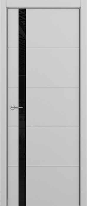 ZaDoor ART-LITE модель Groove эмаль цвет RAL7047 стекло lacobel black