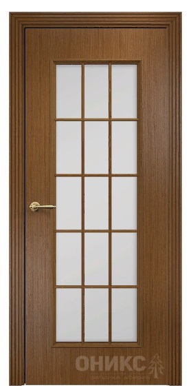 Дверь Оникс модель Турин с решёткой цвет Орех сатинат