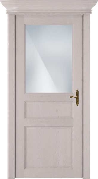 Дверь Status Classic модель 532 Дуб белый стекло Сатинато белое