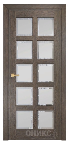 Дверь Оникс модель Вена-2 цвет Дуб античный сатинат с фацетом