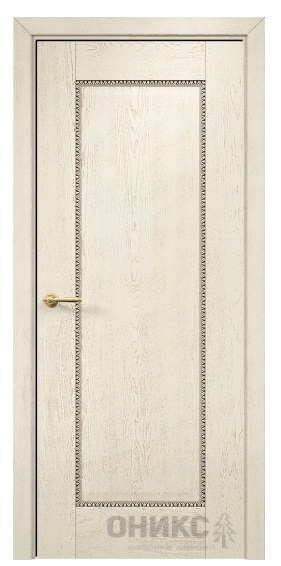 Дверь Оникс модель Александрия-1 цвет Слоновая кость патина коричневая