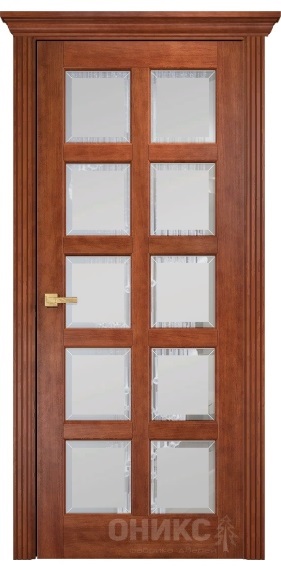 Дверь Оникс модель Вена-2 цвет Анегри тёмный сатинат с фацетом