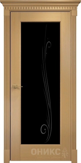 Дверь Оникс модель Техно цвет Анегри триплекс черный пескоструй-7