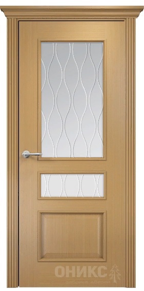 Дверь Оникс модель Версаль цвет Анегри сатинат гравировка Волна