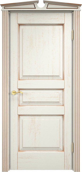 Дверь Массив Дуба модель Д5 цвет эмаль F120+патина золото