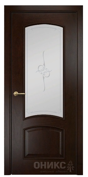 Дверь Оникс модель Прага цвет Палисандр стекло пескоструй Эллипс