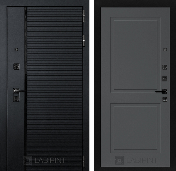 LABIRINT Входная металлическая дверь PIANO 11 графит soft