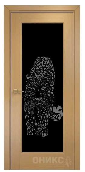 Дверь Оникс модель Техно цвет Анегри триплекс черный пескоструй-10