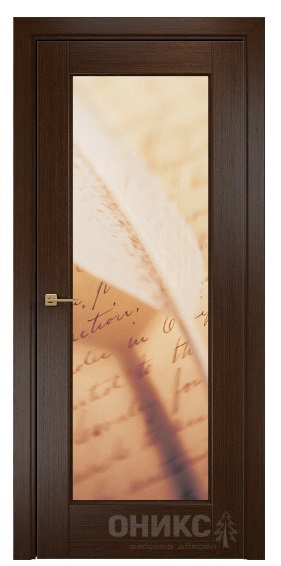 Дверь Оникс модель Техно цвет Венге триплекс фотопечать Рис.43